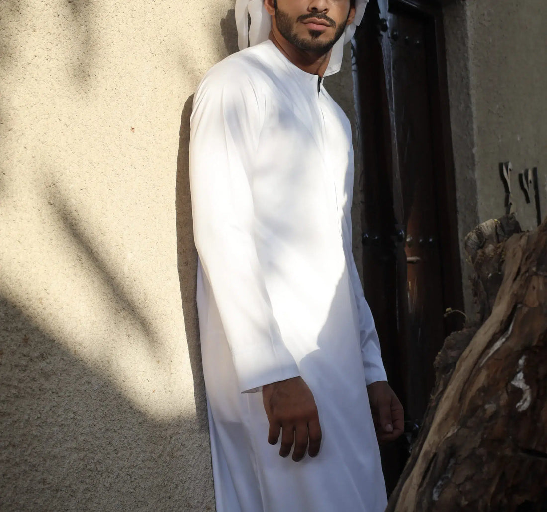White Emirati Omani Thobe for Men